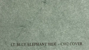 Close-up of Light Blue Elephant Hide C882 cover stock showing marbled texture.