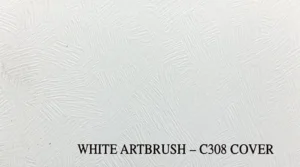 Close-up view of White Artbrush C308 embossed texture on 80lb cover stock paper